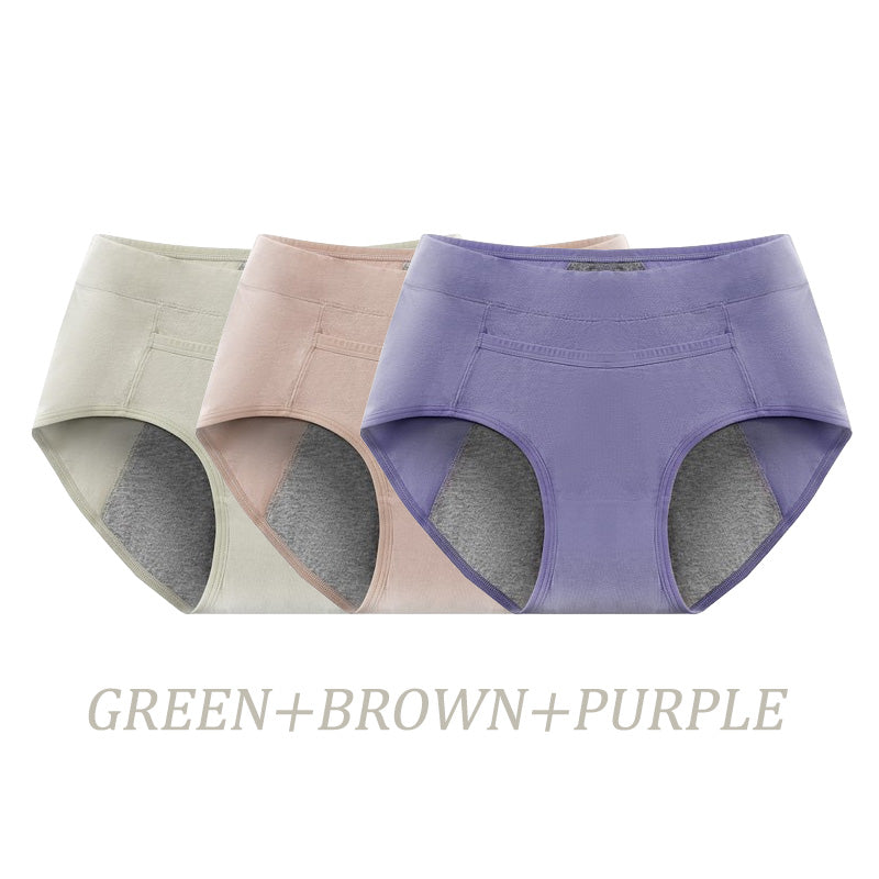 3PCS Women’s Widened Leak-proof Panties with Front Pocket