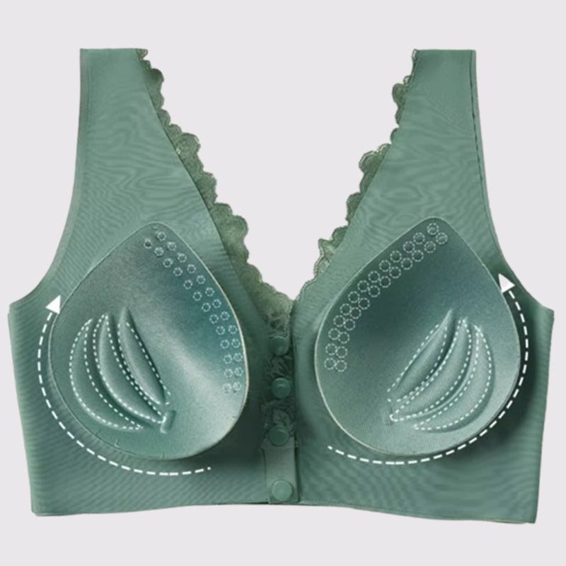 Women's Wide-Strap Wire-Free Front Closure Bra