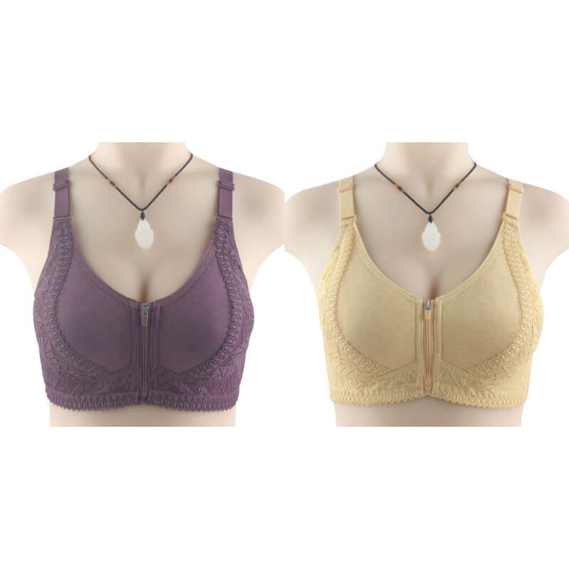 Plus size bra with front closure for women