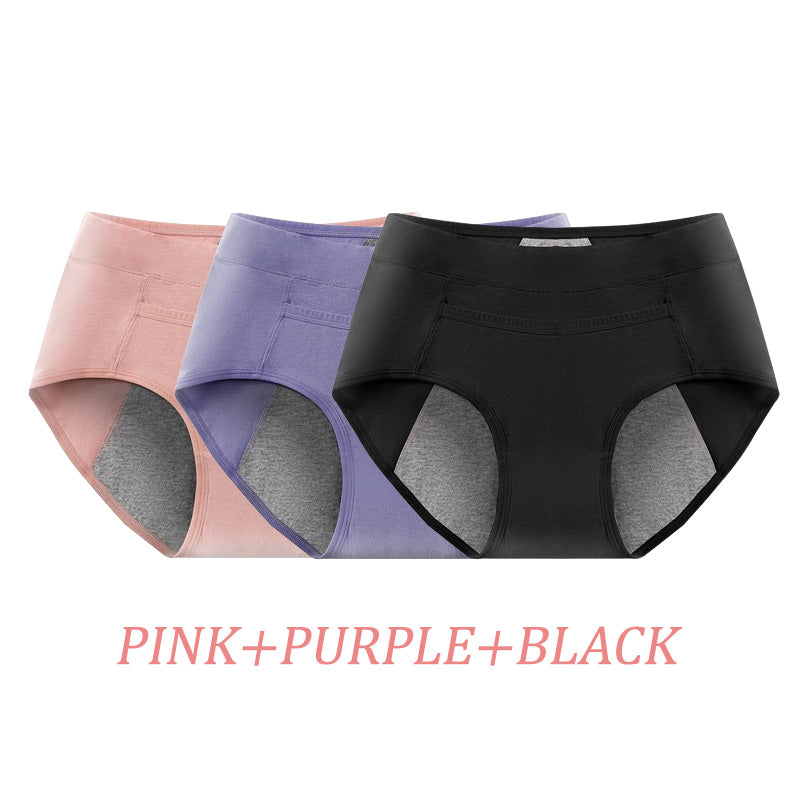 3PCS Women’s Widened Leak-proof Panties with Front Pocket