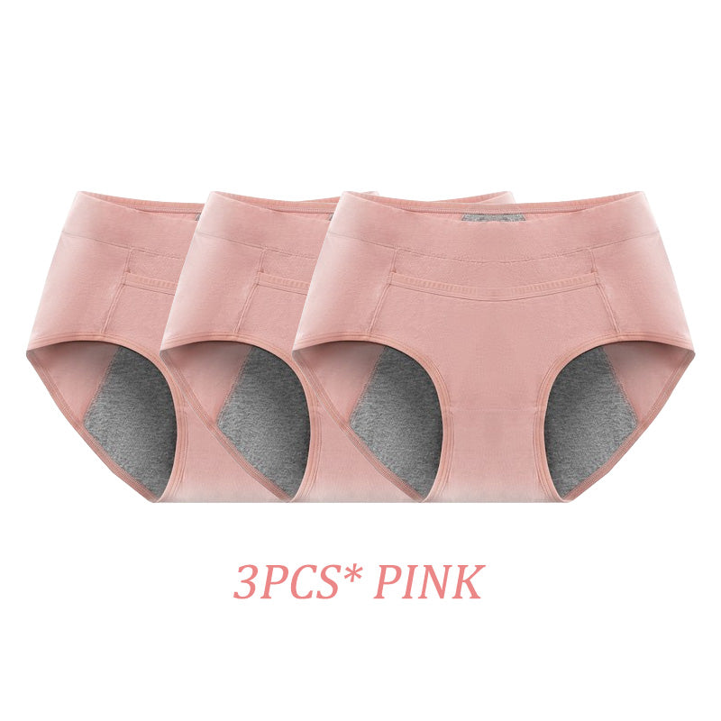 3PCS Women’s Widened Leak-proof Panties with Front Pocket