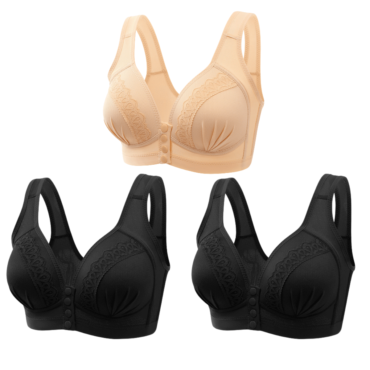 Kit Sutiã Push Up Fecho Frontal - Monalisa