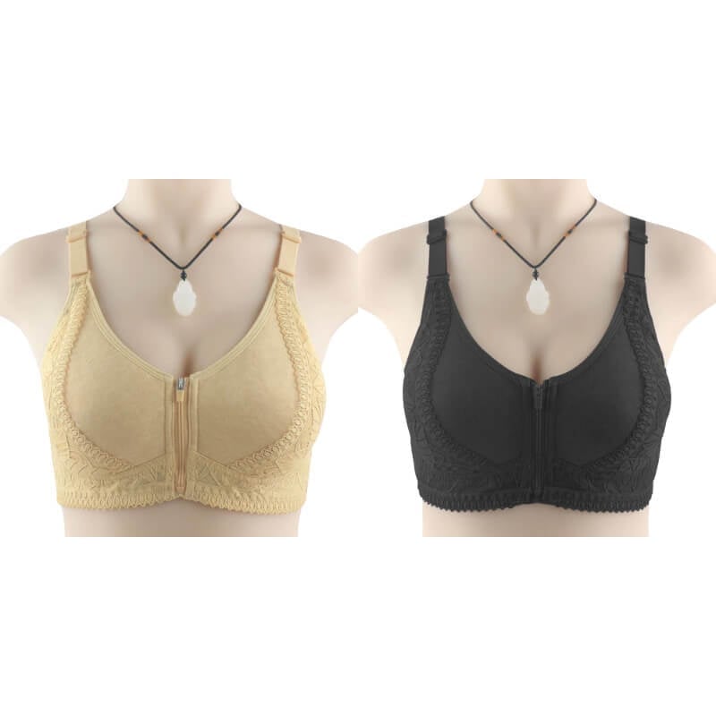 Plus size bra with front closure for women