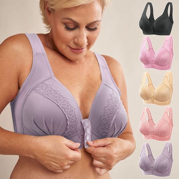 BUY 1 GET 2 FREE - 2023 Front Button Breathable Skin-Friendly Cotton Bra